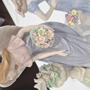 Elegant Angel Figurine with Floral Bouquet